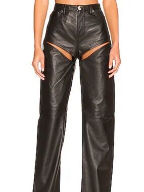 NBD Black High-Rise Cutout Faux Leather- Ari Pant
